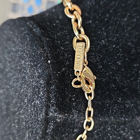 Sugarfix Runway Necklace Cluster Rhinestone Gold Tone Chain Multicolor One Size - Picture 4 of 4